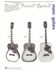Mann Guitars 70s Catalog Page 1